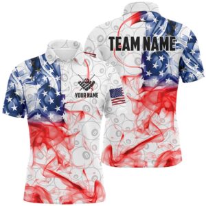 Vintage Smoke US Flag Billiard 3D Polo&hellip;