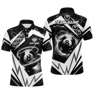 White 8 Ball Pool Billiard Polo Custom&hellip;