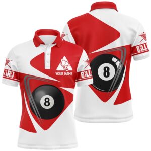 White And Red 8 Ball Billiards Polo&hellip;