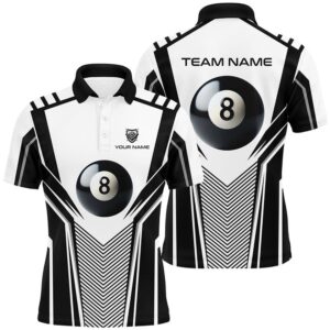 White Black 8 Ball Billiard 3D Polo&hellip;