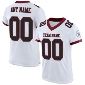 White Black Burgundy Mesh Authentic Football Jersey,&hellip;