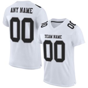 White Black Gray Mesh Authentic Football Jersey,&hellip;