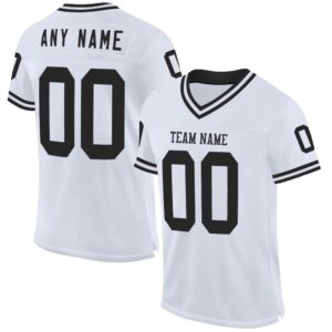 White Black Mesh Authentic Throwback Football Jersey,&hellip;