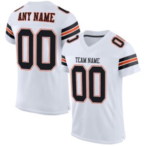 White Black Orange Mesh Authentic Football Jersey,&hellip;