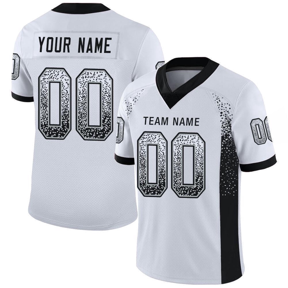 White Black Silver Mesh Drift Fashion Football Jersey, Personalized Football Jersey, Football Team Jersey, Football Outfits