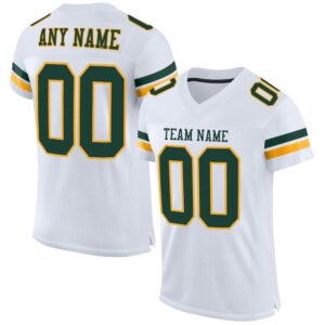 White Green Gold Mesh Authentic Football Jersey,&hellip;