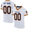 White Navy Gold Mesh Authentic Throwback Football Jersey, Personalized Football Jersey, Football Team Jersey, Football Outfits
