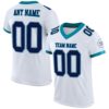 White Navy Light Blue Mesh Authentic Throwback Football Jersey, Personalized Football Jersey, Football Team Jersey, Football Outfits