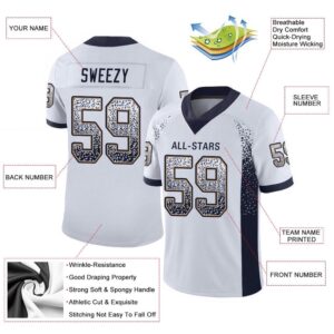 White Navy Old Gold Mesh Drift Fashion Football Jersey Personalized Football Jersey Football Team Jersey Football Outfits 3 damb9a.jpg