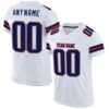 White Navy White Mesh Authentic Football Jersey, Personalized Football Jersey, Football Team Jersey, Football Outfits