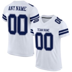 White Navy White Mesh Authentic Football Jersey,&hellip;