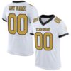 White Old Gold Black Mesh Authentic Throwback Football Jersey, Personalized Football Jersey, Football Team Jersey, Football Outfits