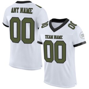 White Olive Black Mesh Authentic Football Jersey,&hellip;