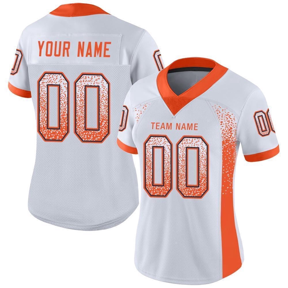 White Orange Navy Mesh Drift Fashion Football Jersey, Personalized Football Jersey, Football Team Jersey, Football Outfits