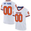 White Orange Royal Mesh Authentic Football Jersey, Personalized Football Jersey, Football Team Jersey, Football Outfits