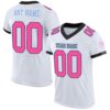 White Pink Black Light Blue Mesh Authentic Throwback Football Jersey, Personalized Football Jersey, Football Team Jersey, Football Outfits