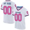 White Pink Black Light Blue Mesh Authentic Football Jersey, Personalized Football Jersey, Football Team Jersey, Football Outfits