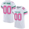 White Pink Black Light Blue Mesh Authentic Throwback Football Jersey, Personalized Football Jersey, Football Team Jersey, Football Outfits