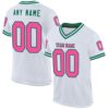 White Pink Teal Mesh Authentic Football Jersey, Personalized Football Jersey, Football Team Jersey, Football Outfits