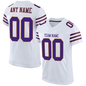 White Purple Gold Mesh Authentic Football Jersey,&hellip;