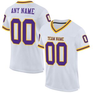 White Purple Gold Mesh Authentic Throwback Football&hellip;
