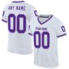 White Purple Gray Mesh Authentic Football Jersey, Personalized Football Jersey, Football Team Jersey, Football Outfits