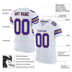 White Purple Old Gold Mesh Authentic Football&hellip;