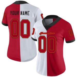 White Red Black Mesh Split Fashion Football&hellip;