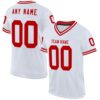 White Red Navy Mesh Authentic Football Jersey, Personalized Football Jersey, Football Team Jersey, Football Outfits