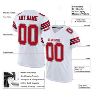 White Red Navy Mesh Authentic Football Jersey,&hellip;