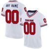 White Red Royal Mesh Authentic Football Jersey, Personalized Football Jersey, Football Team Jersey, Football Outfits