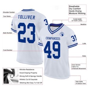 White Royal Mesh Authentic Throwback Football Jersey,&hellip;