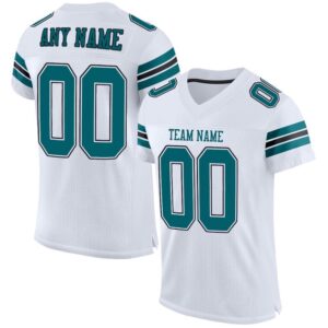 White Teal Black Mesh Authentic Football Jersey,&hellip;