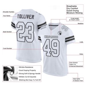 White White Black Mesh Authentic Football Jersey,&hellip;