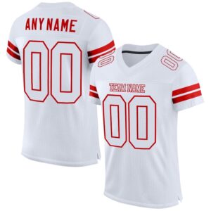 White White Red Mesh Authentic Football Jersey,&hellip;