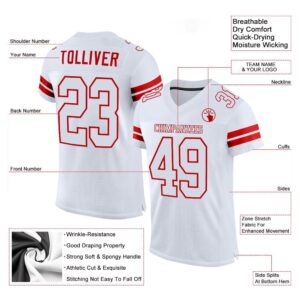 White White Red Mesh Authentic Football Jersey,&hellip;