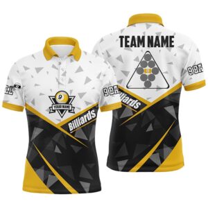 White Yellow 9 Ball Pool Polo Shirts,&hellip;