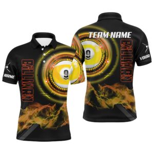 Yellow 9 Ball Pool Billiard Polo Custom&hellip;