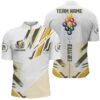Yellow 9 Ball Pool Thunder Lightning Jersey Shirts Custom Billiards Team Shirts, Personalized Billiard Team Jersey Shirt