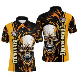 Yellow Billiard Skull Player 3D ‘S Polo&hellip;
