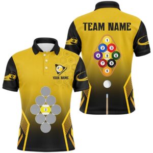 Yellow Black 9 Ball Pool Billiard Shirts&hellip;