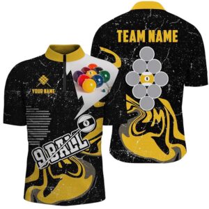 Yellow Black 9 Ball Pool Billiard Shirts&hellip;