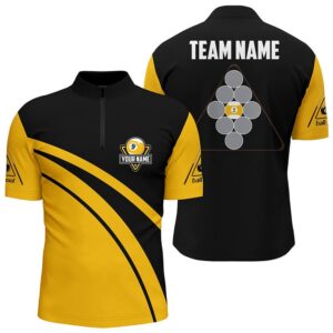 Yellow Black 9 Ball Pool Jersey Shirts,&hellip;