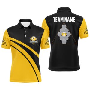 Yellow Black 9 Ball Pool Polo Shirts,&hellip;