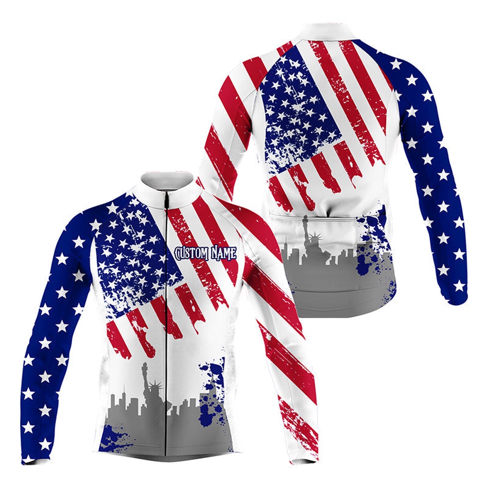 American Cycling Jersey Men Women Usa Bike Shirt For Road Dirt Cycle Gear, Custom Mono Cycling Jersey