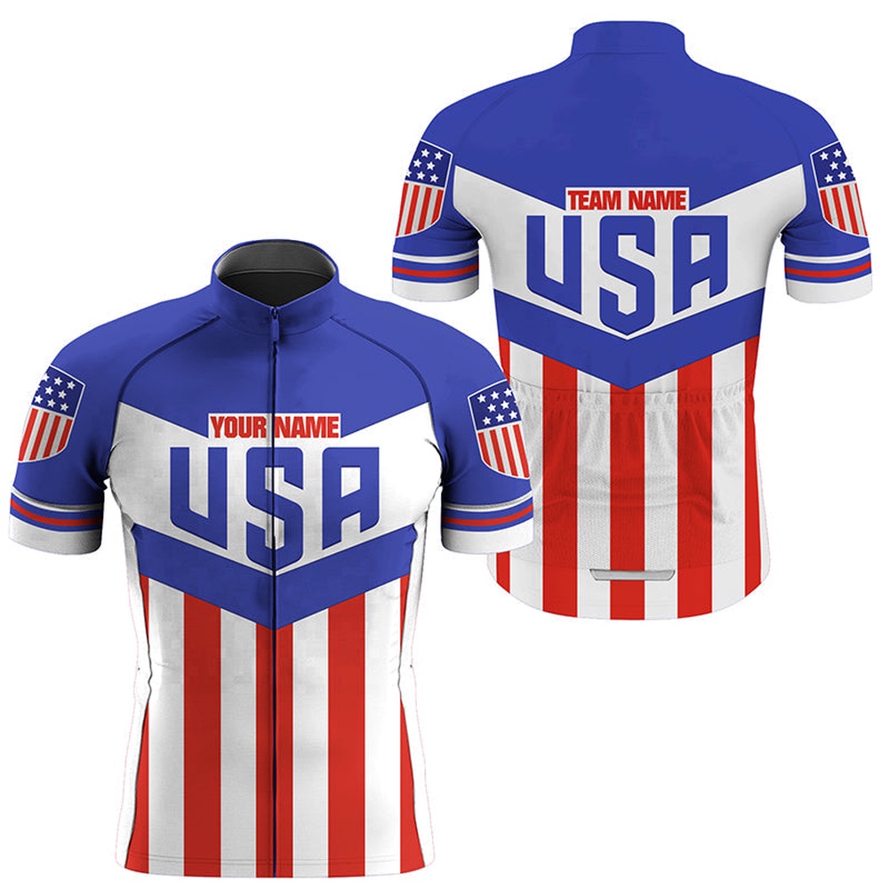 American Cycling Jersey Mens Womens Usa Biking Tops For Road Dirt Bicycle Clothes, Custom Mono Cycling Jersey