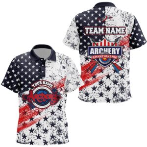 American Flag Archery Champion Polo Shirts, Custom&hellip;