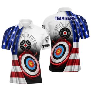 American Flag Archery Target Men Polo Shirts,&hellip;
