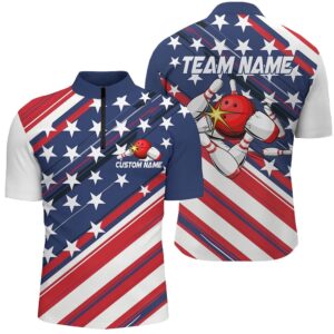 American Flag Bowling Shirts For Men And Women, Bowling Tournament Team Shirts, Custom Bowling Team Jersey Shirt