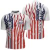 American Flag Flame Unisex Bowling Team Shirts, Patriotic Bowling Team Jersey, Custom Bowling Team Jersey Shirt